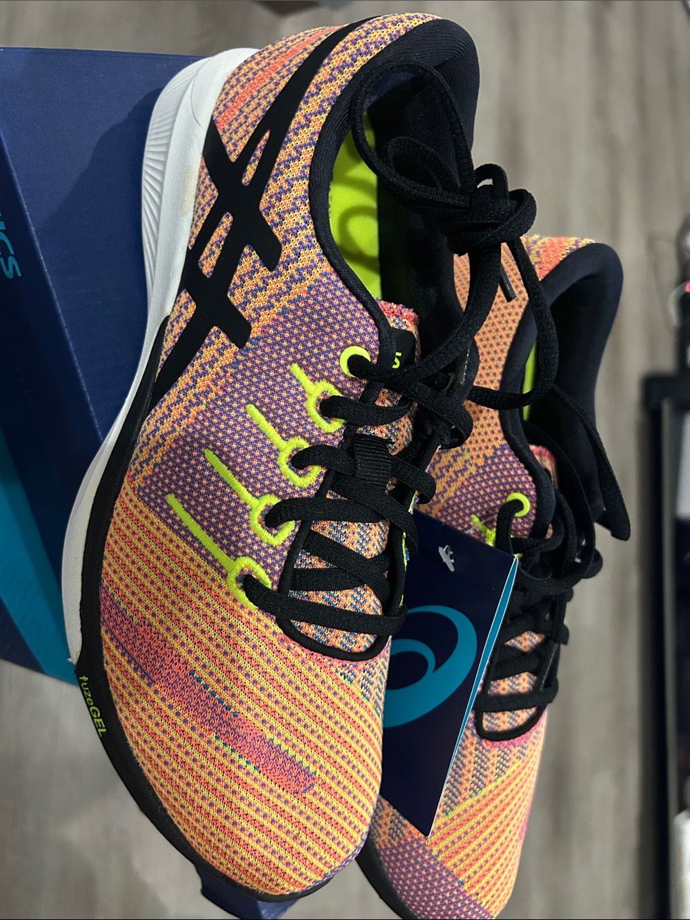 ASICS Multicolor Knit Running Shoes with Neon Accents